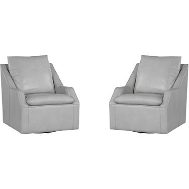 Asher Swivel Accent Chair Set of 2 In Steamboat Ice