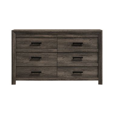 Ashford 6-Drawer Dresser In Mocha Grey
