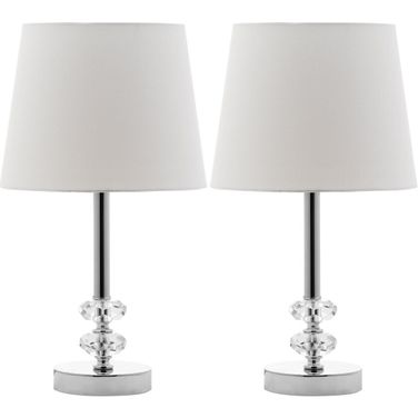Ashford Crystal Clear 16 Inch Orb Table Lamp with White Shade Set of 2