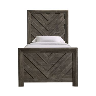 Ashford Twin Panel Bed In Mocha Grey