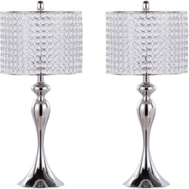 Ashland 27 Inch Metal Table Lamp Set of 2 In Nickel