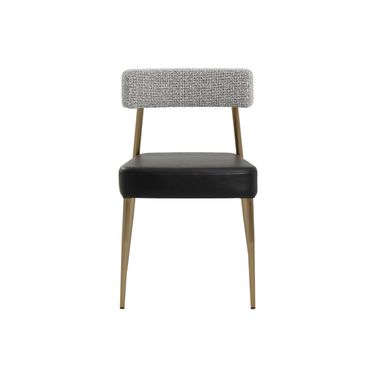 Ashwin Stackable Dining Chair Set of 2 In Gold and Bravo Black