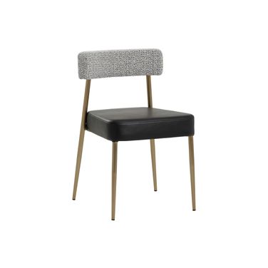 Ashwin Stackable Dining Chair Set of 2 In Gold and Bravo Black