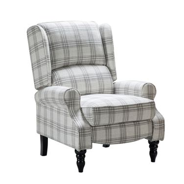Asikli Manual Recliner In Plaid Grey