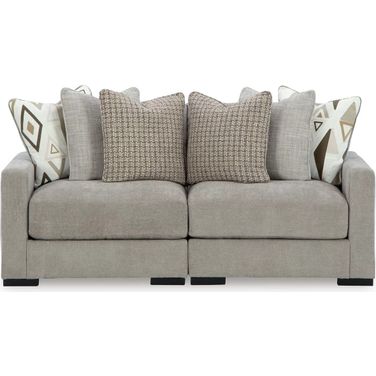 Aslan Court 2-Piece Loveseat Sectional In Pebble