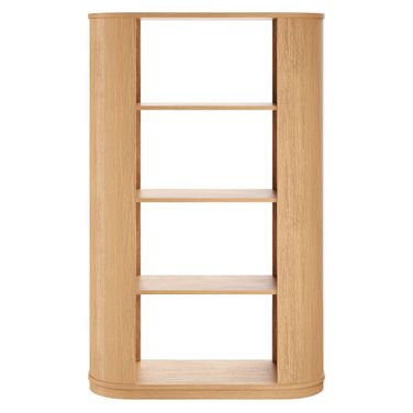 Aspect 74 Inch Curved 4 Tier Bookshelf In Natural