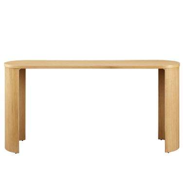 Aspect Oval Wood Entryway Console Table In Oak