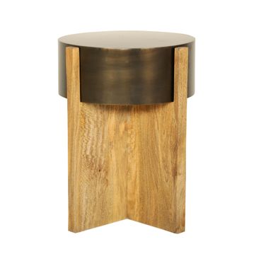 Aspen 22 Inch Round End Table In Barton Bronze