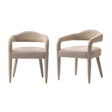 Aspen Dining Armchair Set of 2 In Gold Dust