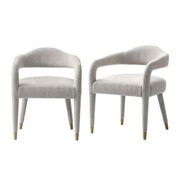 Aspen Dining Armchair Set of 2 In Silver Lining