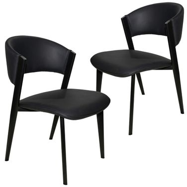 Aspen Modern Dining Chair Set of 2 Black Frame In Black