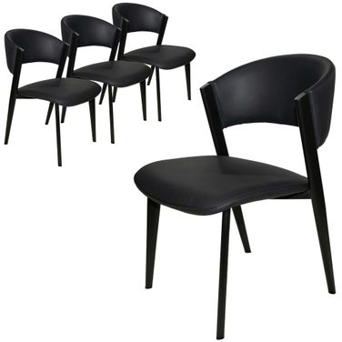 Aspen Modern Dining Chair Set of 4 Black Frame In Black