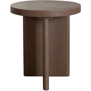 Aspen Round End Table In Dark Oak Finish
