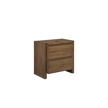 Aspen Springs Nightstand with Wireless Charging in Weathered Plank