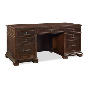 Aspenhome Weston 66 Executive Desk With Power In Brown I35 303