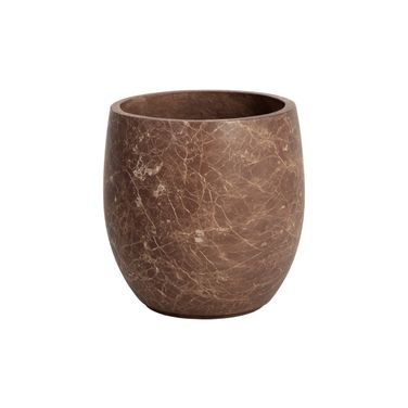 Aster Marble Look Small Planter In Mocha