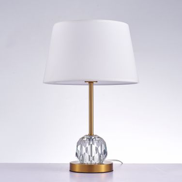 Aston Collection Metal and Crystal Table Lamp Lights In White and Clear