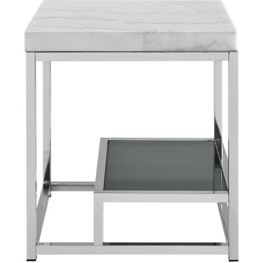 Aston Marble Top End Table In White