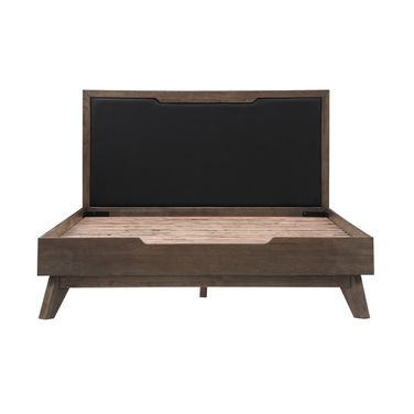 Astoria Queen Platform Bed Frame In Oak and Black