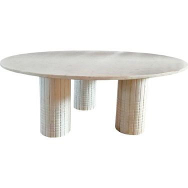 Astoria Round Genuine Marble Coffee Table White