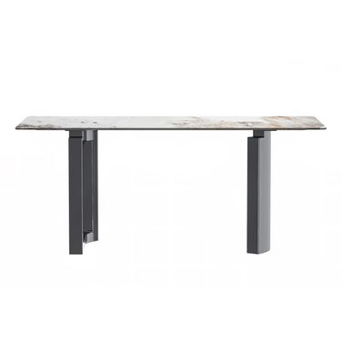 Astra 55 Inch Sintered Stone Top with Stainless Steel Base Dining Table In Grey