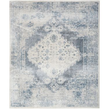 Astra Machine Washable 12' x 15' Indoor Rug In Blue and Ivory