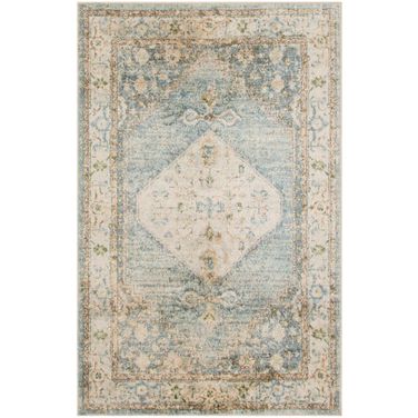 Astra Machine Washable 2'2" x 4' Indoor Rug In Silver Blue