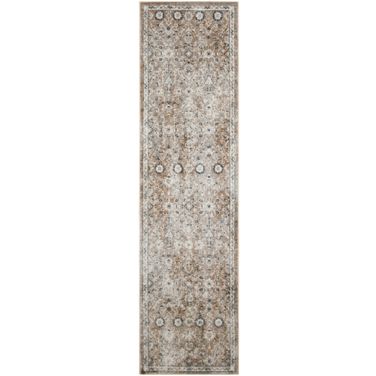 Astra Machine Washable 2'2" x 8' Indoor Rug In and Gold Grey