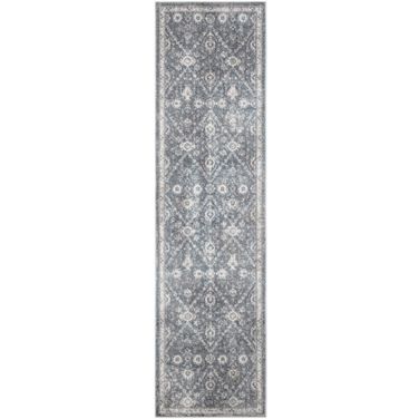 Astra Machine Washable 2'2" x 8' Indoor Rug In Dark Blue