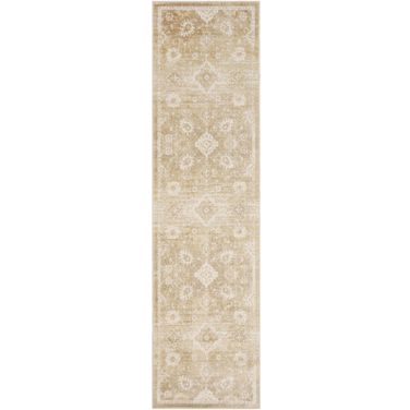 Astra Machine Washable 2' x 6' Indoor Rug In Ivory Gold
