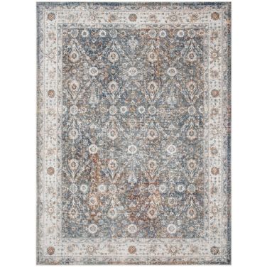 Astra Machine Washable 4' x 6' Vintage Indoor Rug In Ivory Multi
