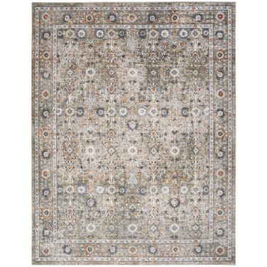 Astra Machine Washable 7'10" x 10' Indoor Rug In and Gold Grey