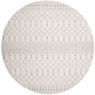 Astra Machine Washable 7'10" x 7'10" Round Indoor Rug In Ivory