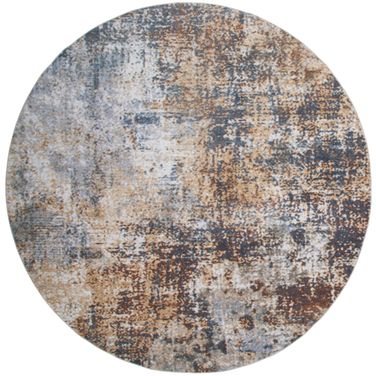 Astra Machine Washable 7'10" x 7'10" Round Modern Indoor Rug In Multicolor