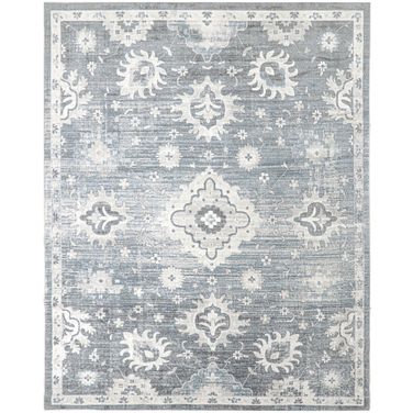 Astra Machine Washable 9' x 12' Vintage Indoor Rug In Denim