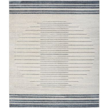 Astra Machine Washable 9' x 12' Mid-Century Modern Indoor Rug In Ivory Blue