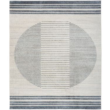 Astra Machine Washable 9' x 12' Mid-Century Modern Indoor Rug In Ivory Blue