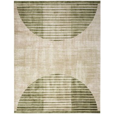 Astra Machine Washable 9' x 12' Mid-Century Modern Indoor Rug In Ivory