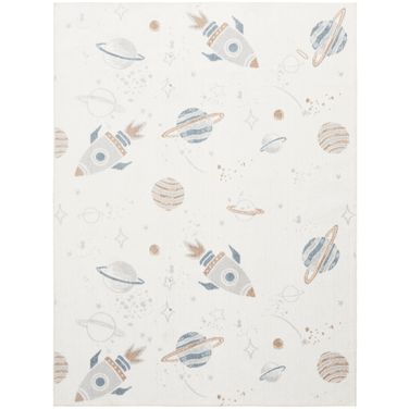 Astra Machine Washable Kids 6'7" x 9' Indoor Rug In Ivory Multi
