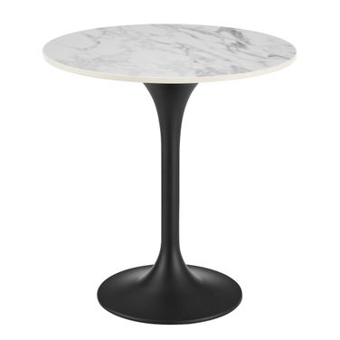 Astrid 20 Inch Side Table In High Gloss White and Matte Black