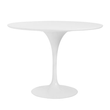 Astrid 40 Inch Round Table In Matte White and High Gloss White