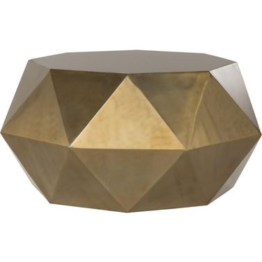 Astrid Copper Faceted Coffee Table In Brushed Brass