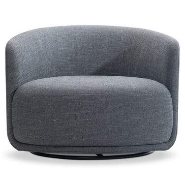 Astrid Fabric Swivel Chair In Blue