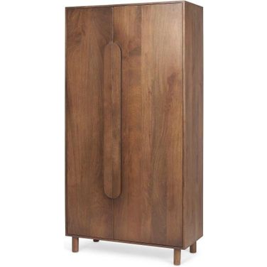 Astrid Medium Brown Solid Wood Armoire