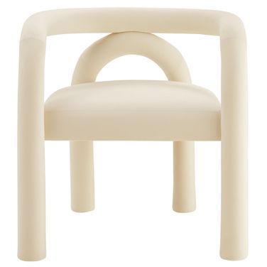 Astrid Performance Velvet Dining Chair In Porcelain