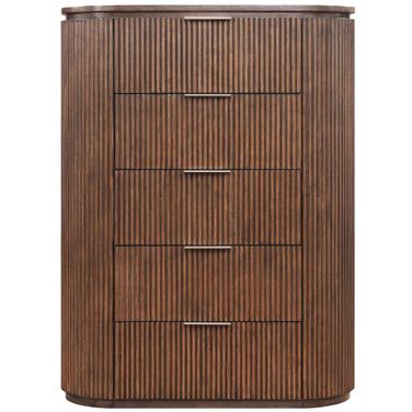 Astrid Solid Wood and Oak Veneer Chest In Brown
