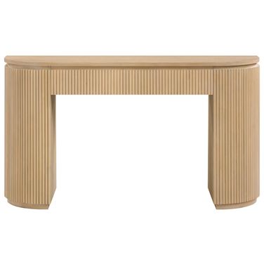 Astrid Solid Wood and Oak Veneer Console Table In Natural and Oak