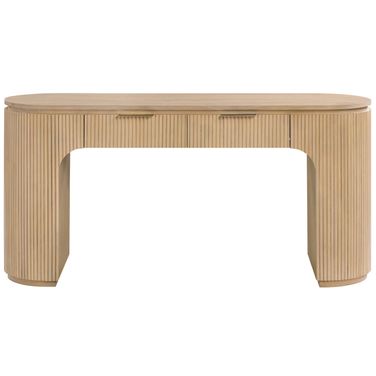 Astrid Solid Wood and Oak Veneer Desk In Natural and Oak