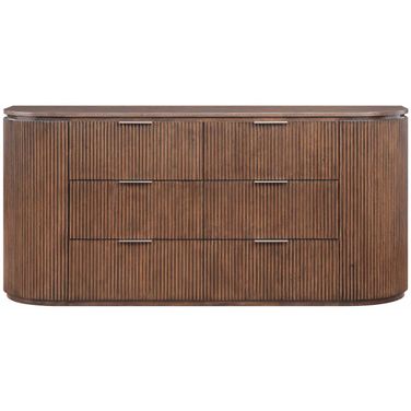 Astrid Solid Wood and Oak Veneer Dresser In Brown