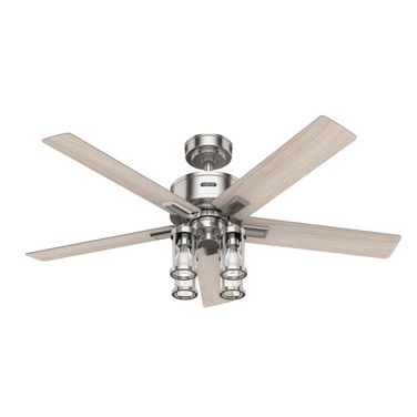 Astwood II 52 Inch Ceiling Fan with LED Light Kit and Handheld Remote In Brushed Nickel and Light Oak